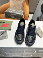Valentino Garavani Camo Green Navy Burgundy Sneakers