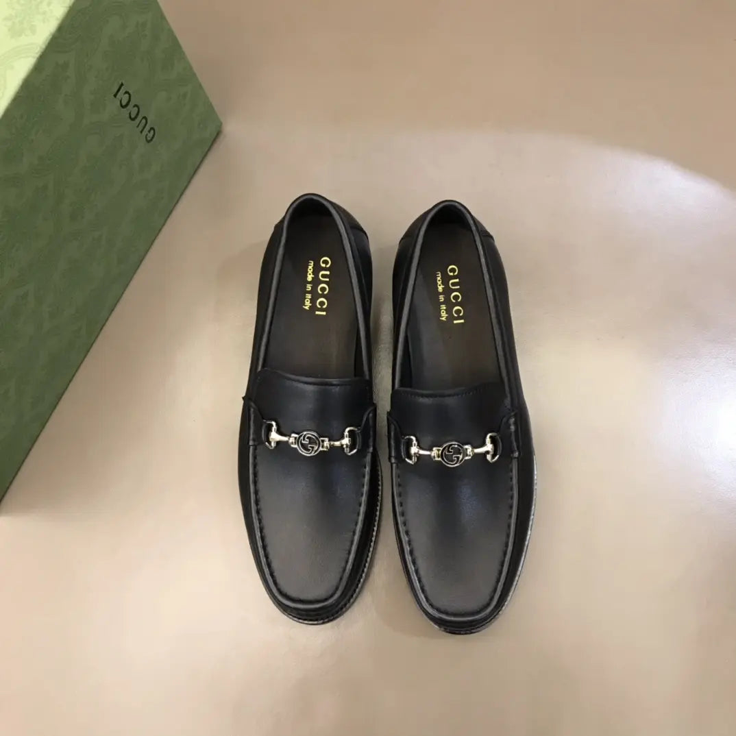 Gucci Horsebit Black Leather Loafers