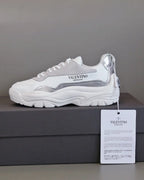 Valentino Garavani White Silver Grey Sneakers