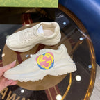 Gucci GG Beige Yellow Pink Blue Sneakers