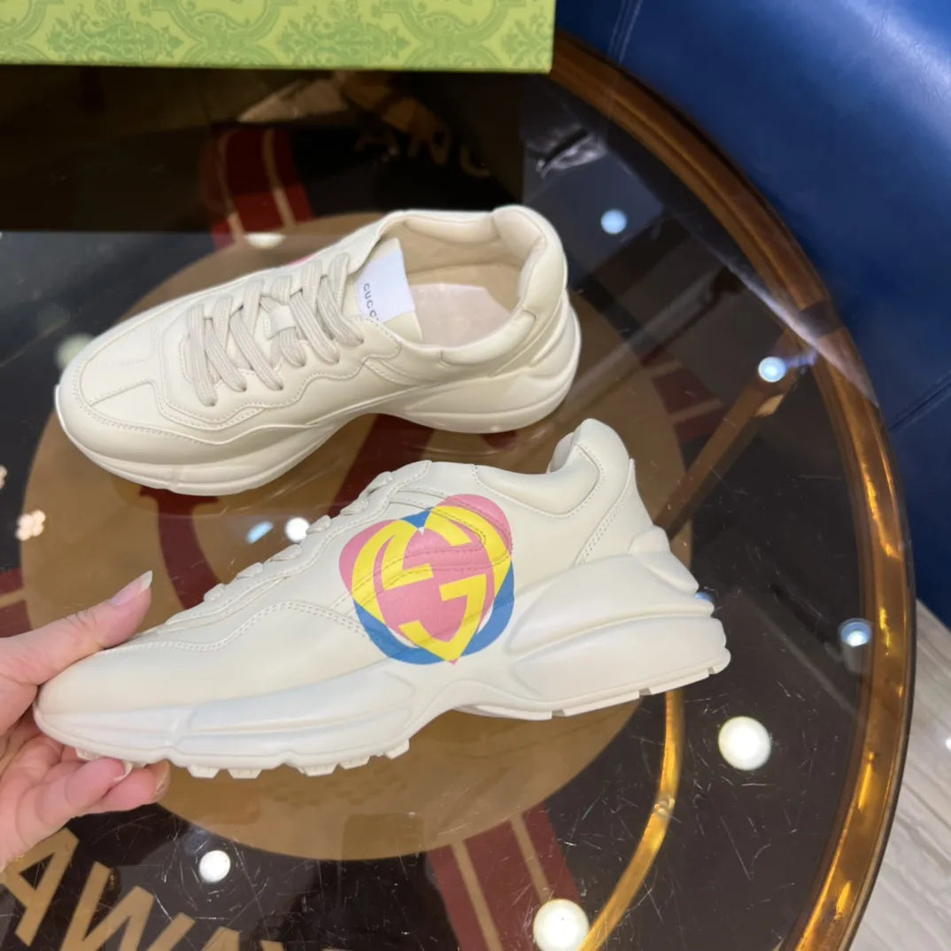 Gucci GG Beige Yellow Pink Blue Sneakers