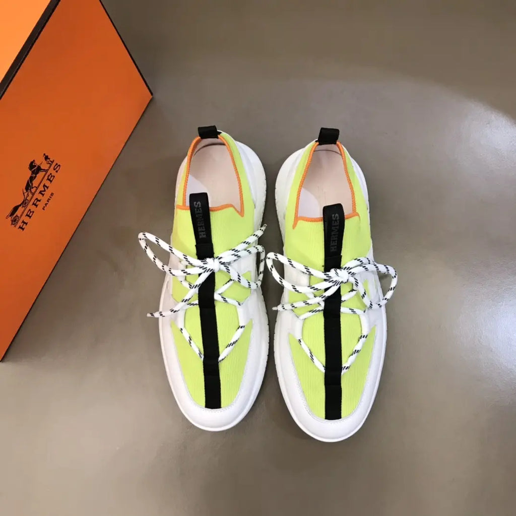Hermes Neon Green White Black Sneakers