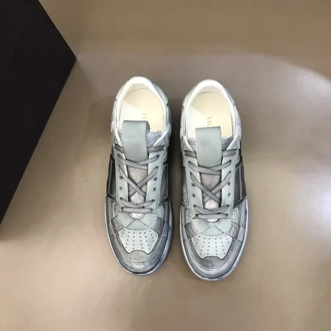 Valentino Garavani Light Grey Metallic Sneakers