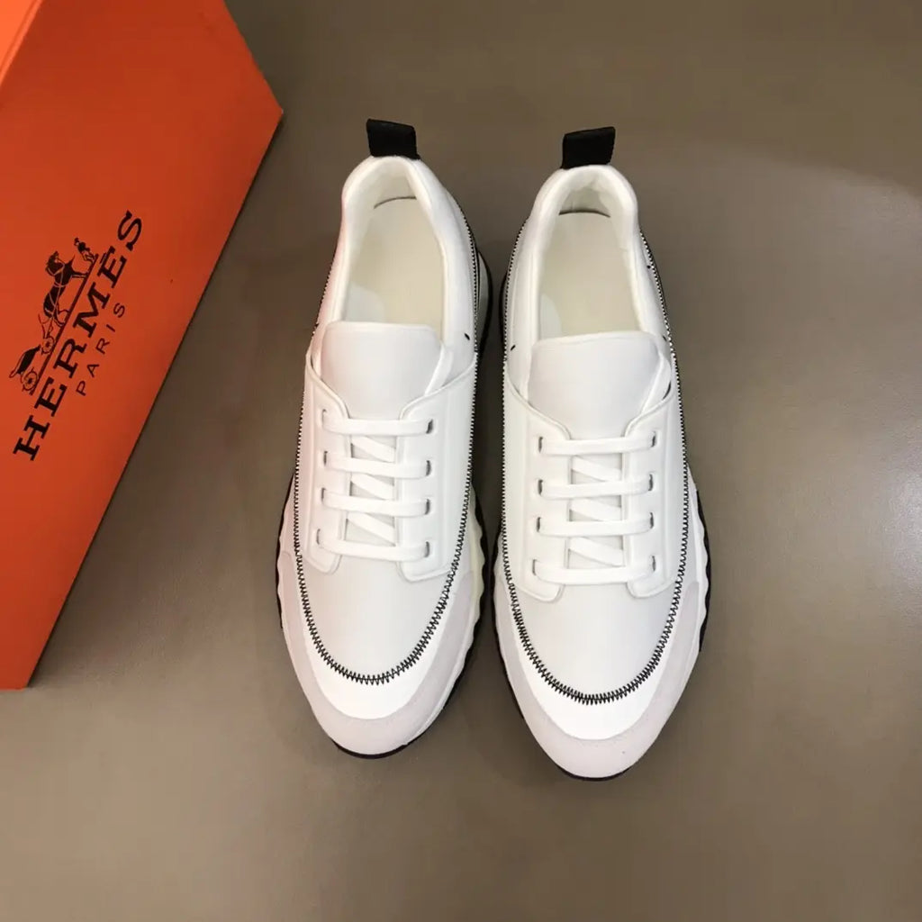 Hermes Paris White Black Sneakers
