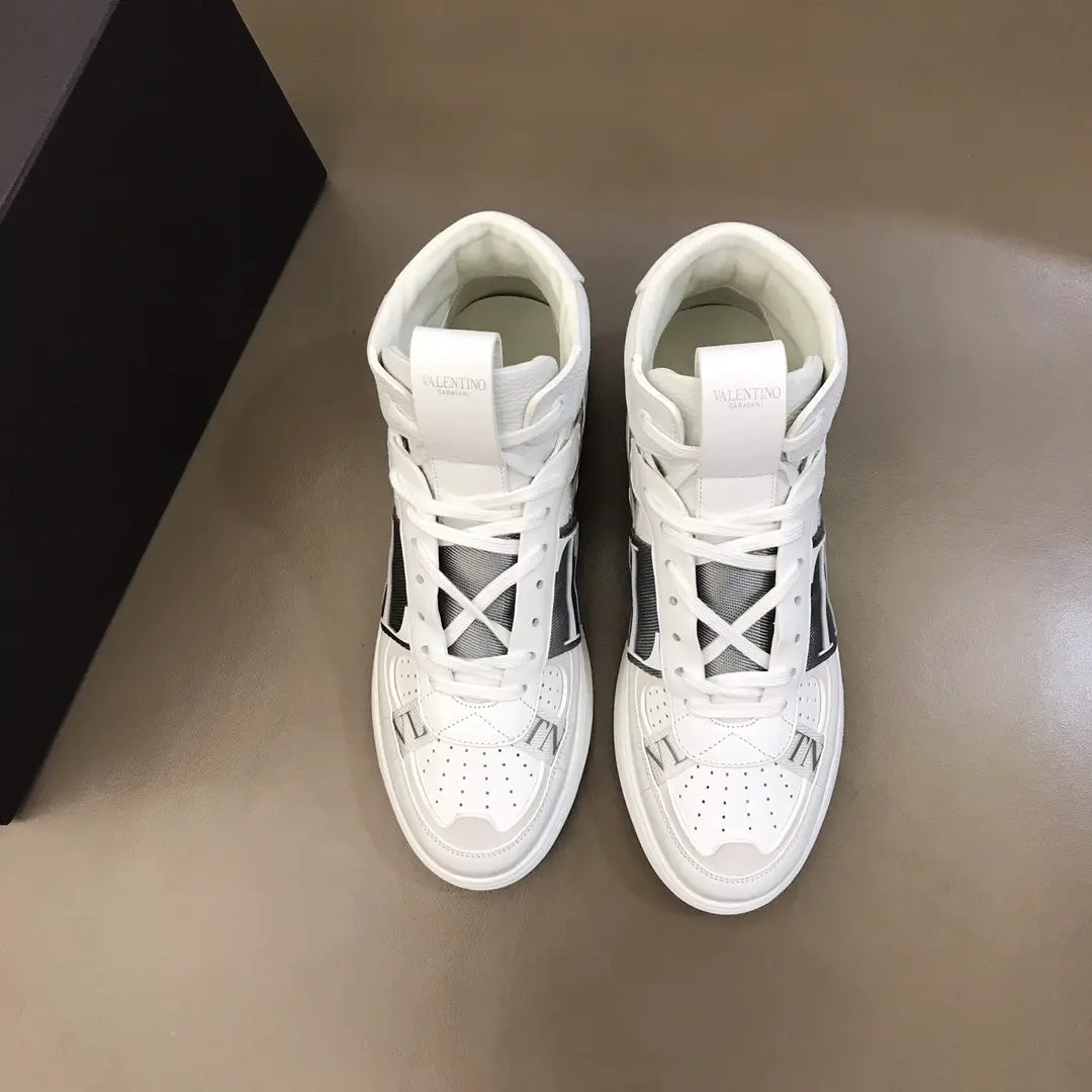 IN White Black Grey High Top Sneakers