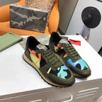 Valentino Rockrunner Camo Green Blue Orange Sneakers