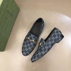 Gucci Horsebit Blue GG Supreme Loafers