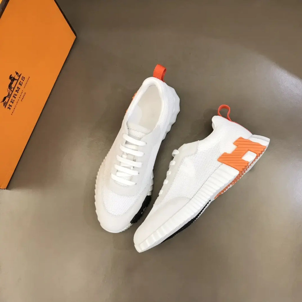 Hermes White Orange Black Sneakers