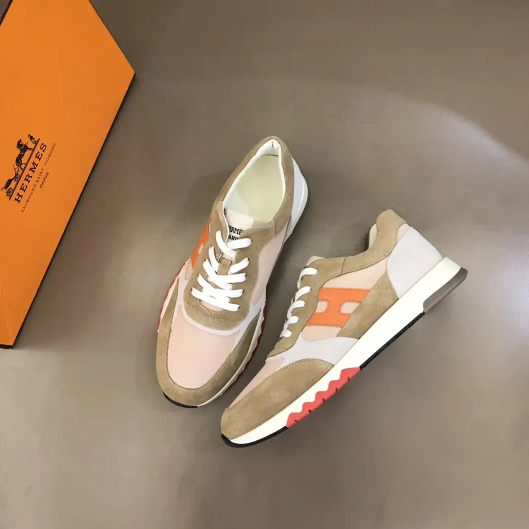 Hermès Beige Light Pink Orange Sneakers