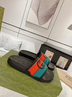 Gucci GG Black Green Red Slides