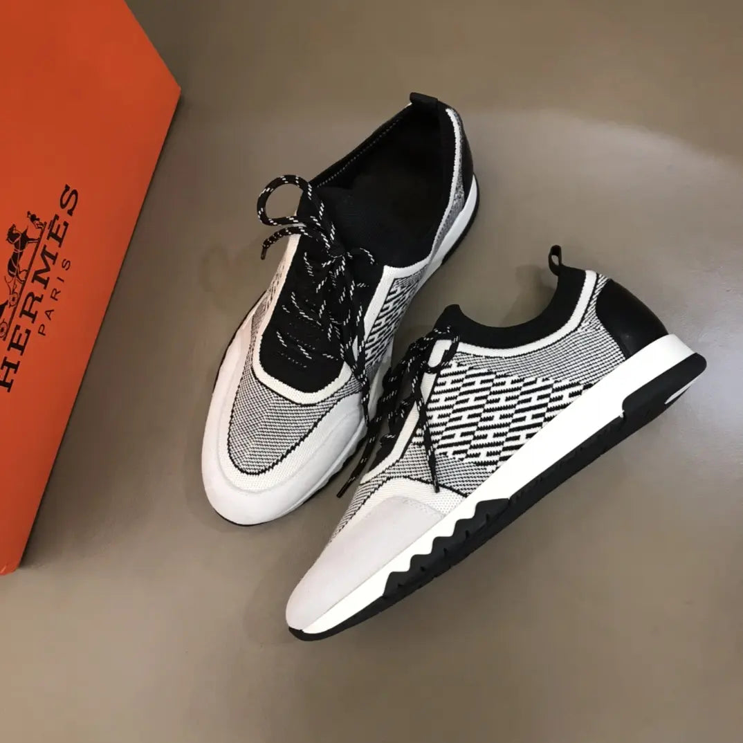 Hermes White Black Sneakers