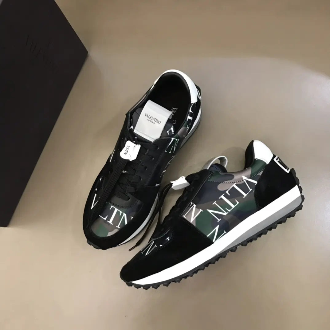 Valentino Black Camo Green White Sneakers