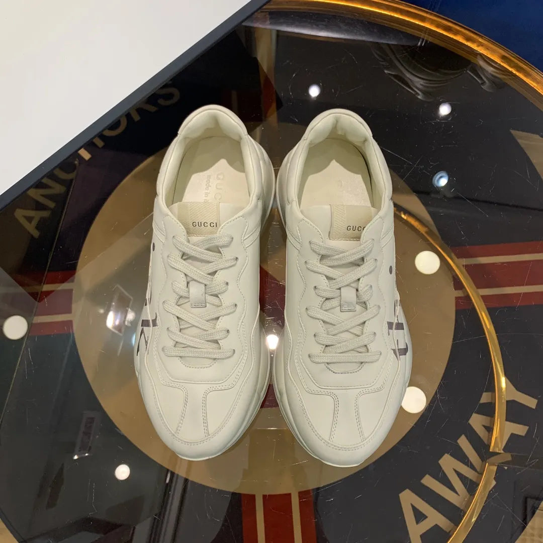 Thank Text White Cream Beige Sneakers