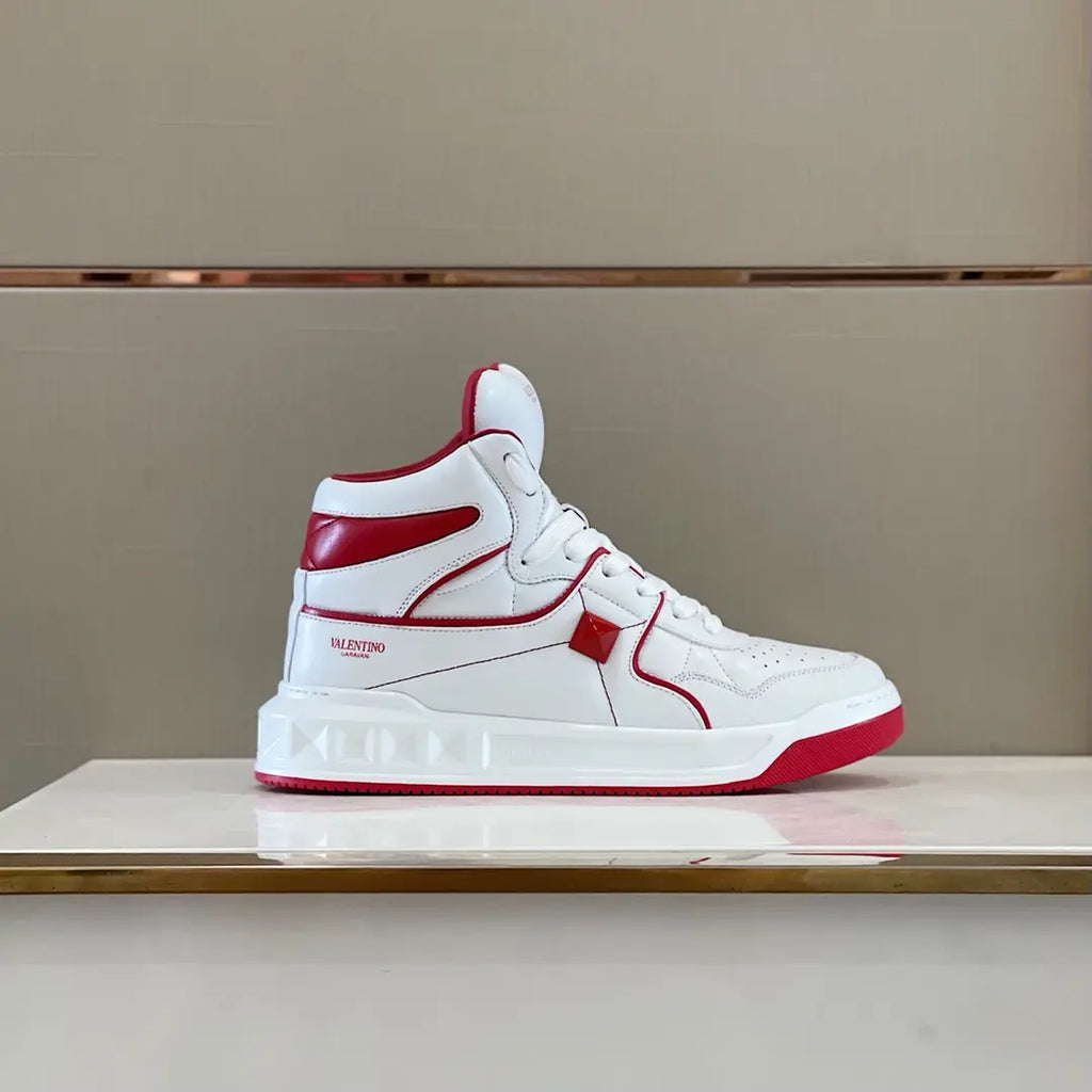 Valentino High Top White Red Sneakers
