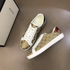 Gucci Ace Beige Brown Red White Sneakers
