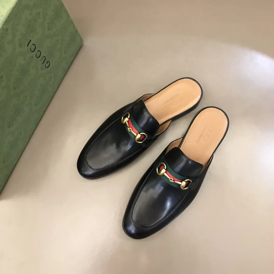 Gucci Horsebit Web Black Mules