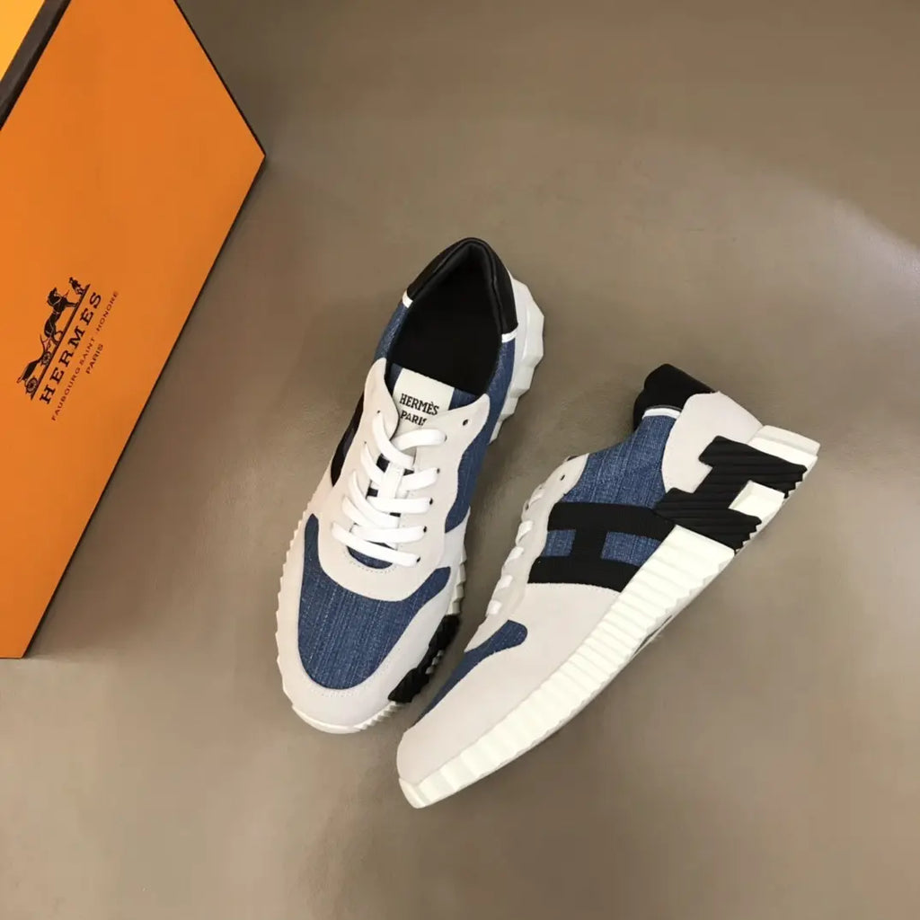 Hermes White Blue Black Sneakers