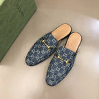 Gucci Horsebit GG Supreme Blue Mules