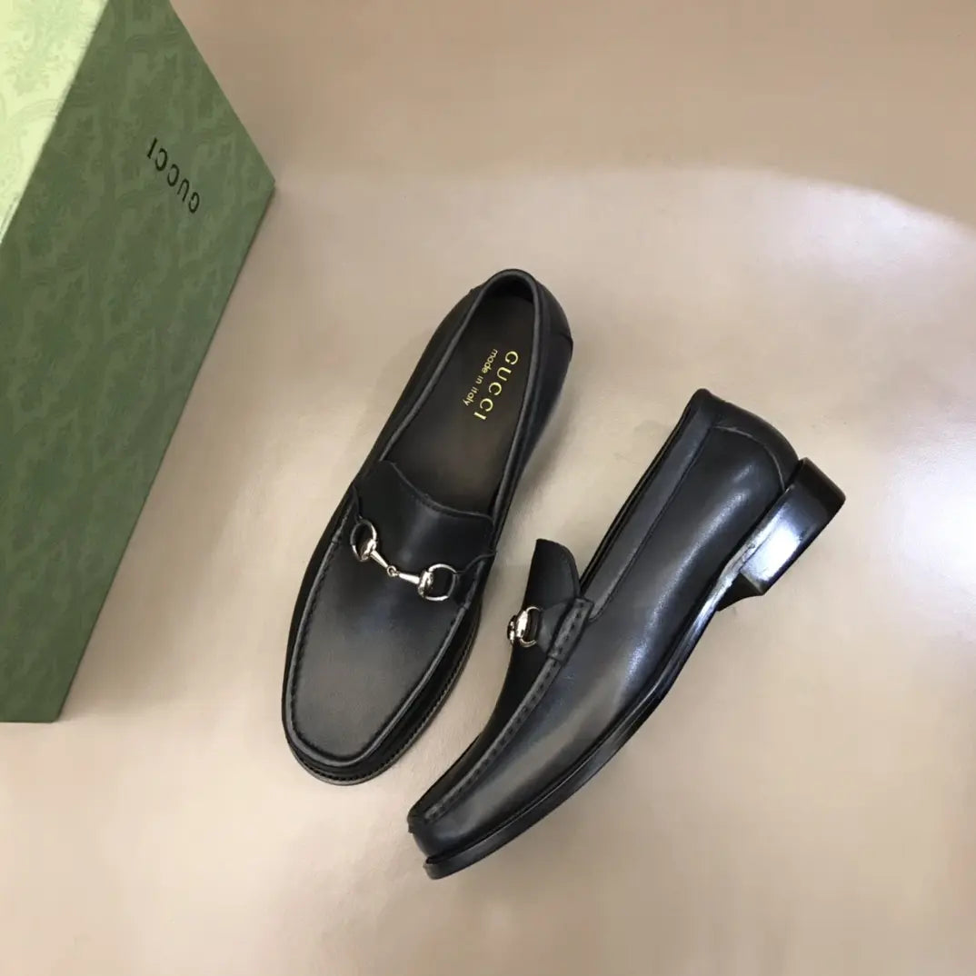 Gucci Horsebit Moccasin Black Leather Loafers