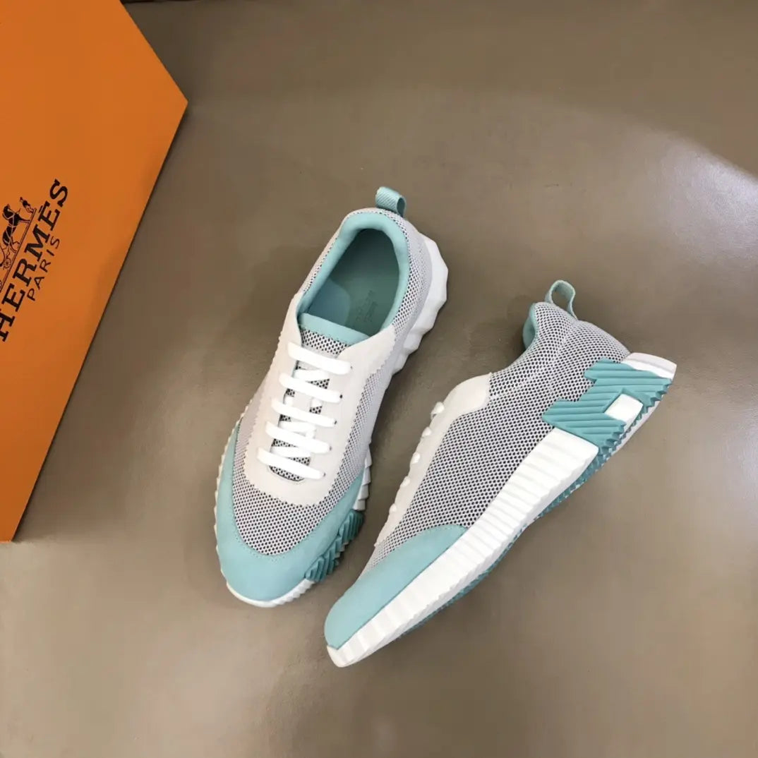 Hermes Bouncing White Light Blue Sneakers