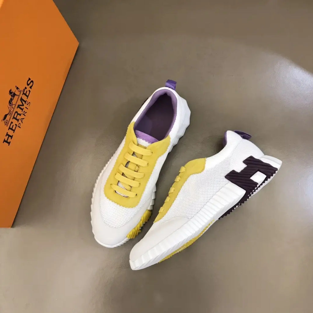 Hermes Bouncing White Yellow Purple Sneakers
