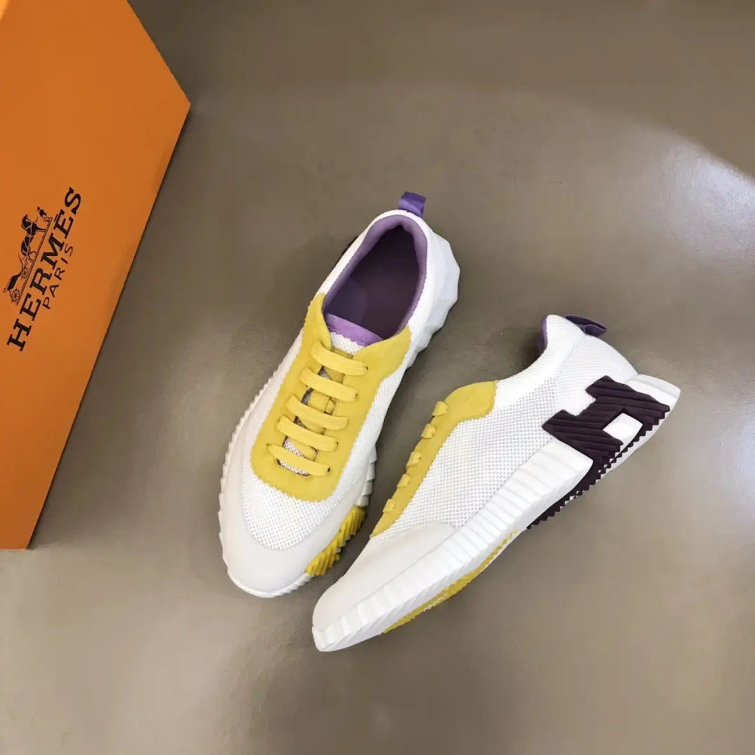 Hermes Bouncing White Yellow Purple Sneakers