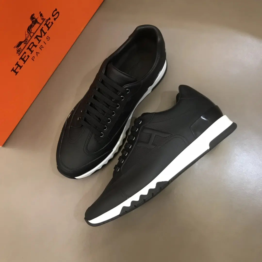 Hermes Paris Bouncing Black White Sneakers