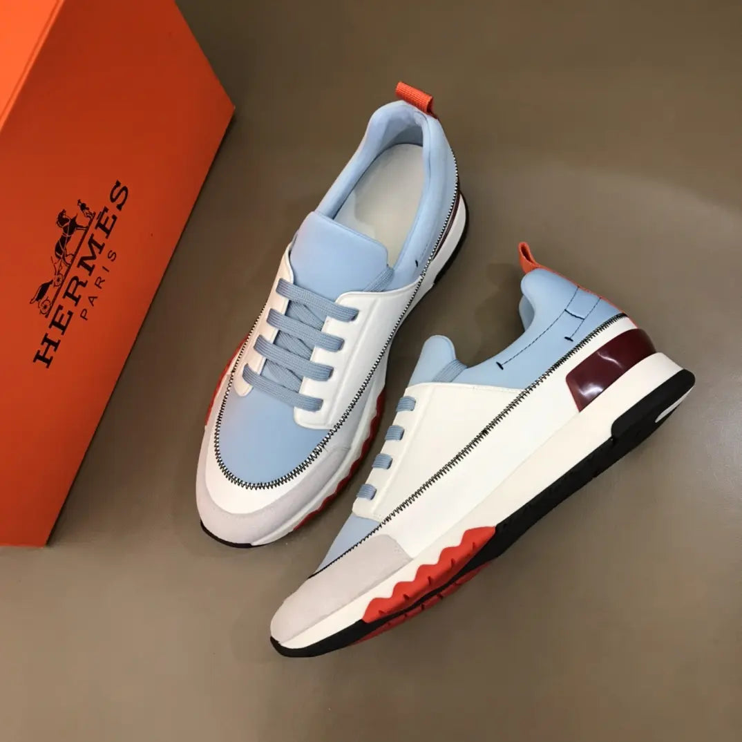 Hermes Light Blue White Red Black Sneakers