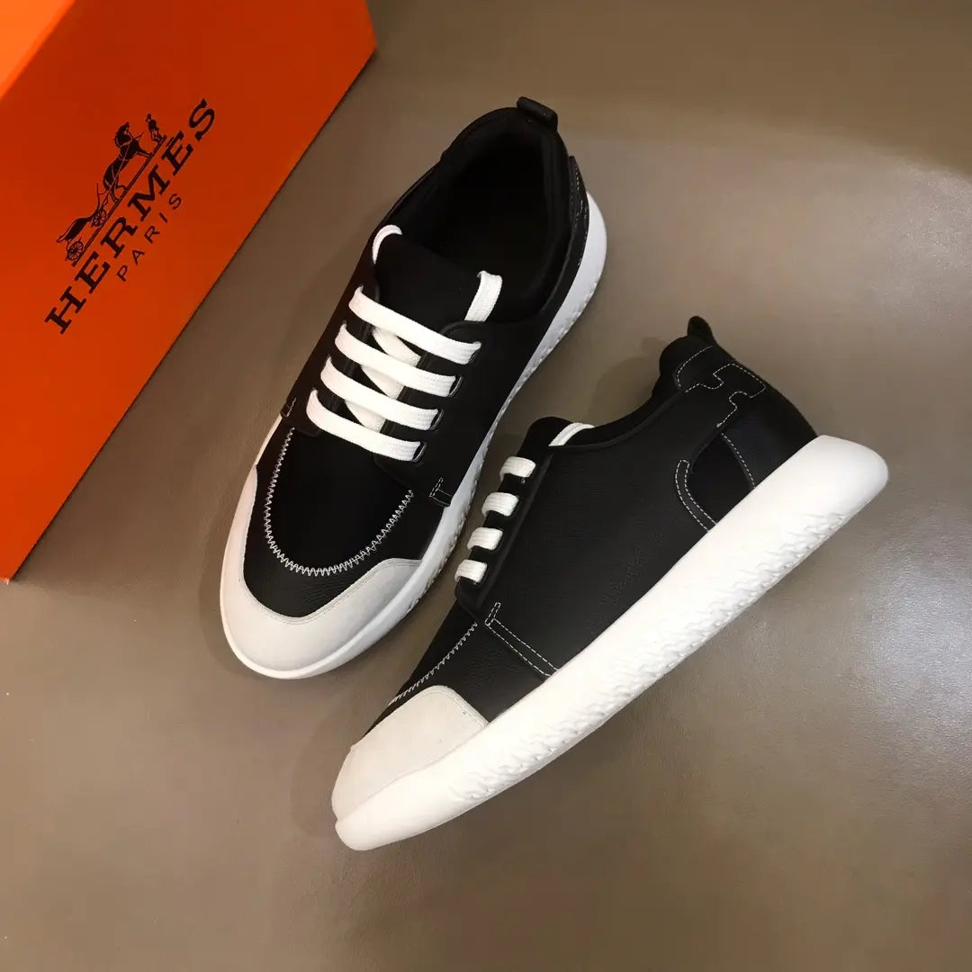 Hermes Paris Black White Sneakers