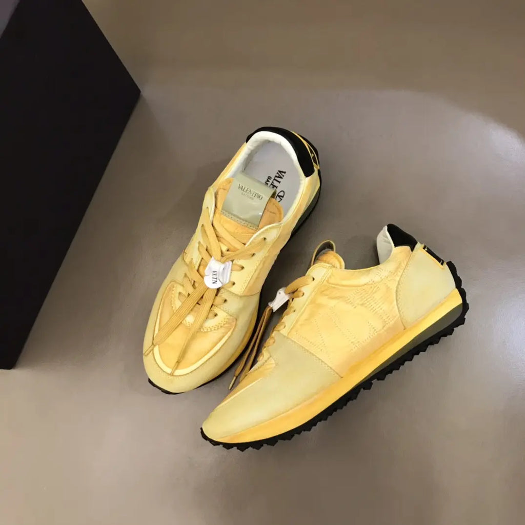 Valentino Garavani Rockrunner Yellow Black Sneakers