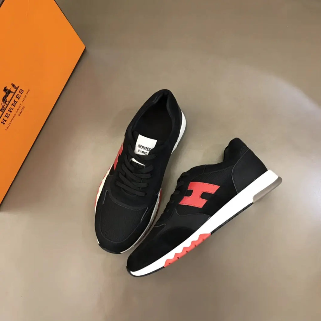 Hermès Paris Black Red White Sneakers