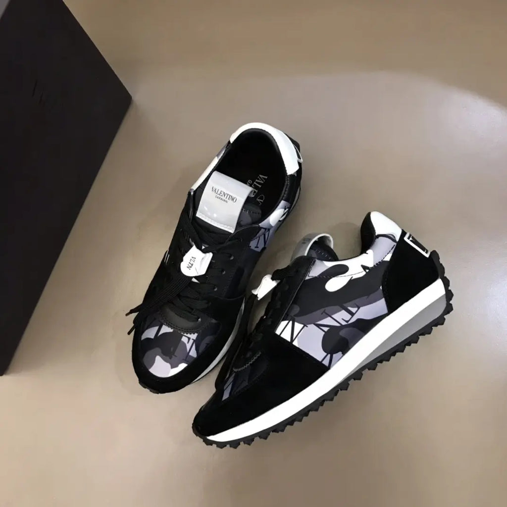 Valentino Garavani Black White Gray Sneakers