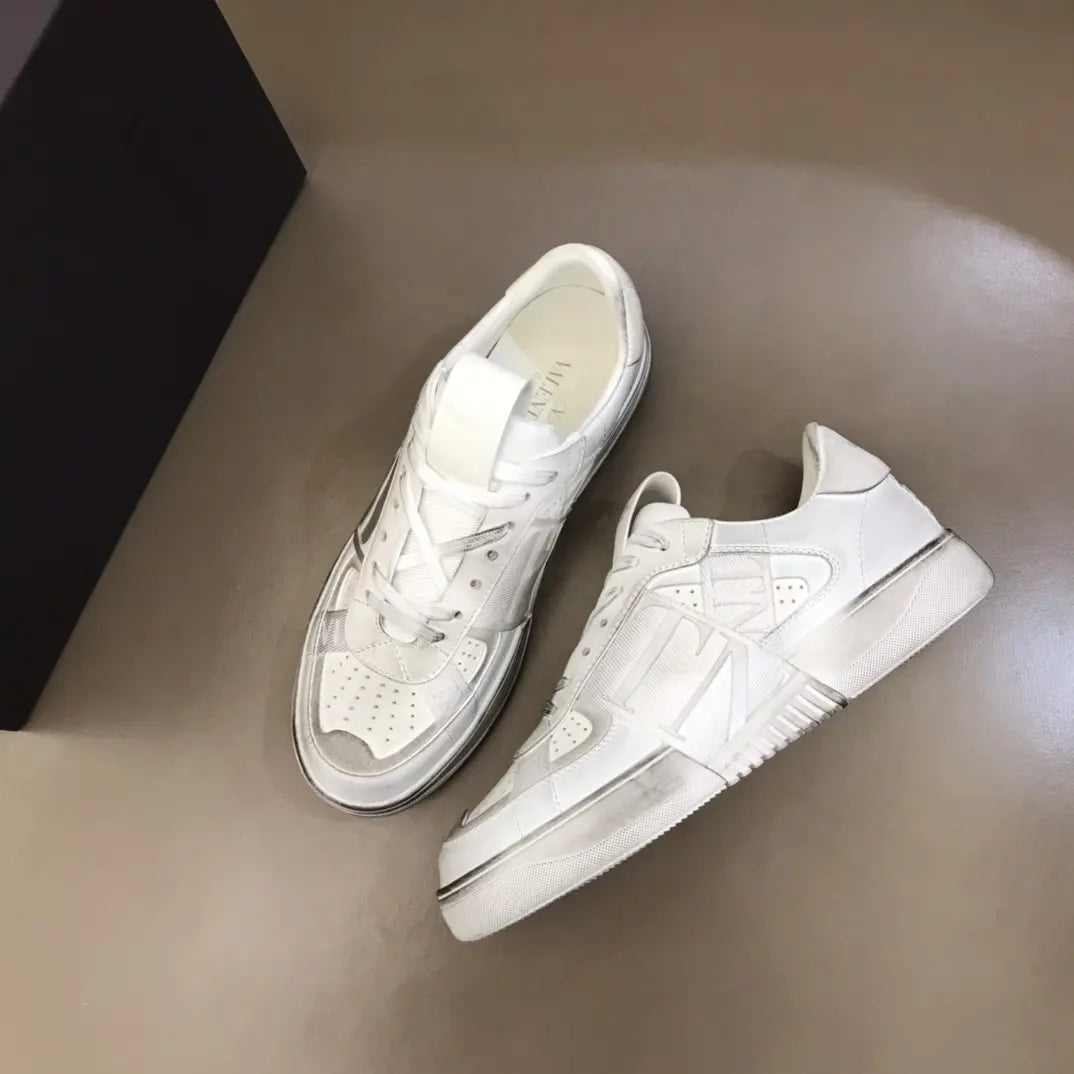 Prada White Leather Low Top Sneakers