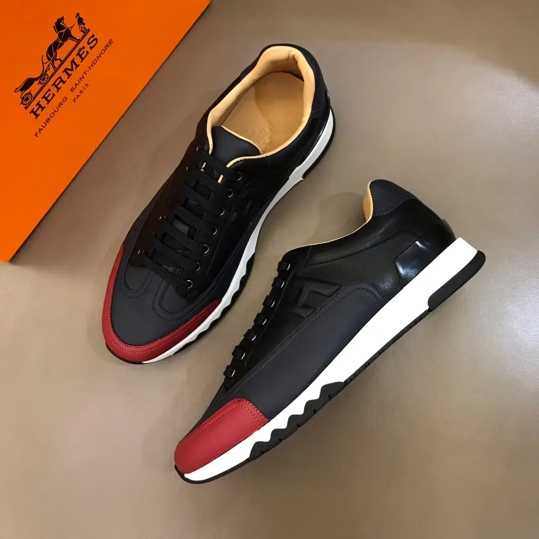 Hermes Bouncing Black Red White Sneakers