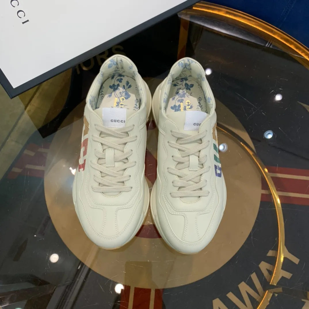 Gucci White Multicolor Logo Sneakers