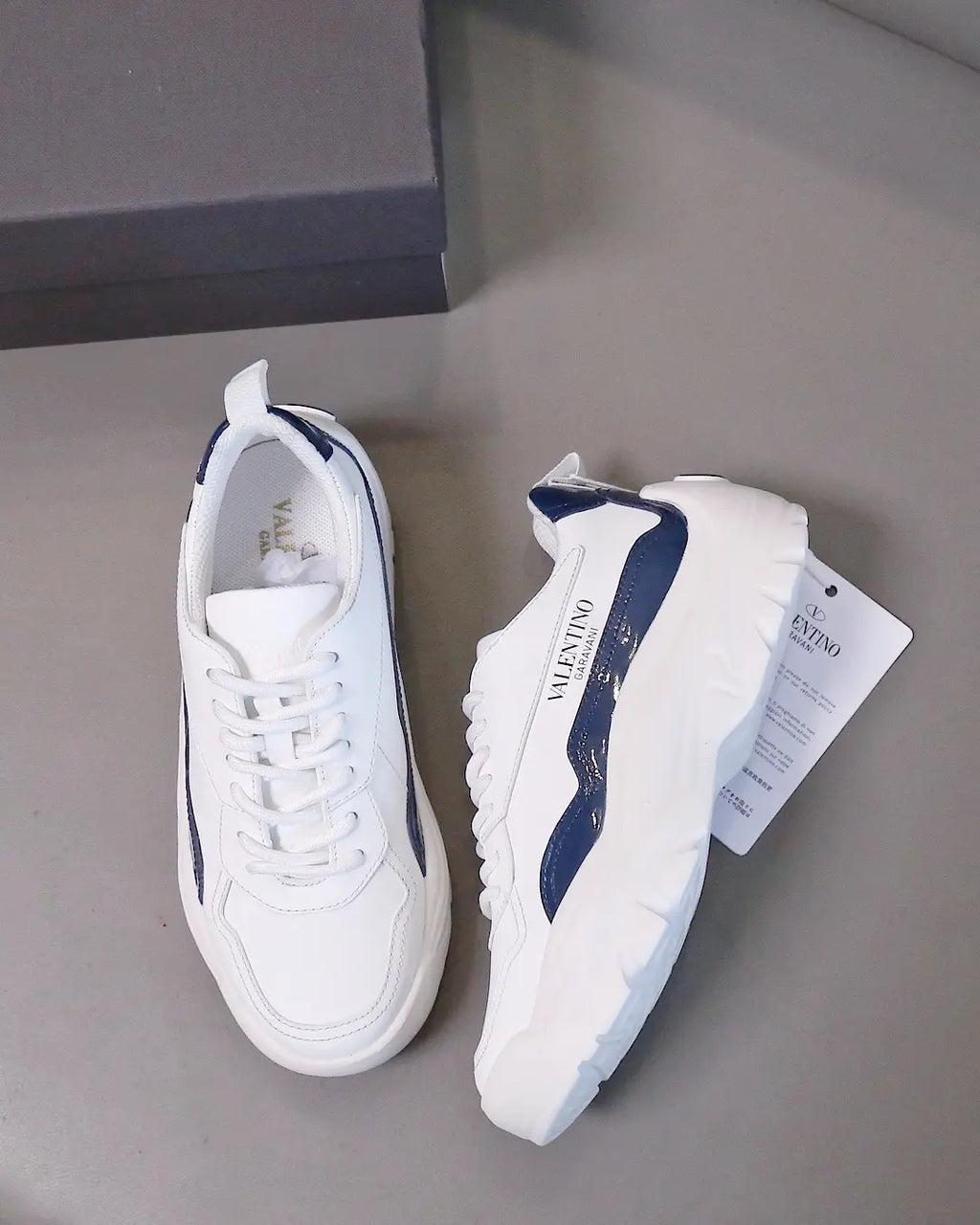 Valentino Garavani White Blue Sneakers