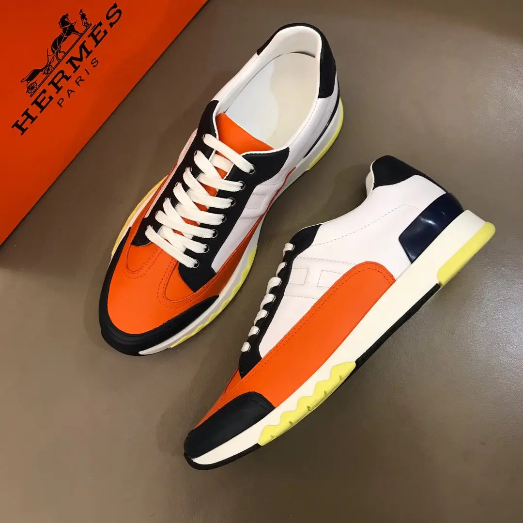 Hermes Bouncing Orange White Black Sneakers