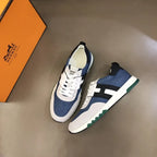 Hermes Denim Blue White Sneakers