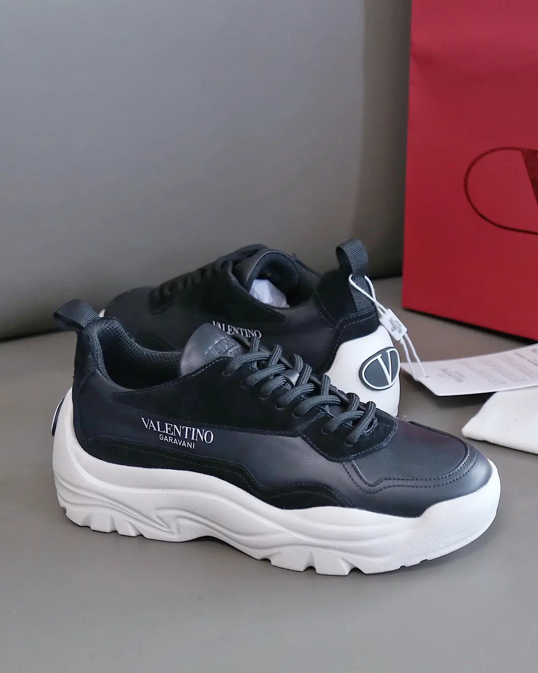 Valentino Garavani Black And White Sneakers