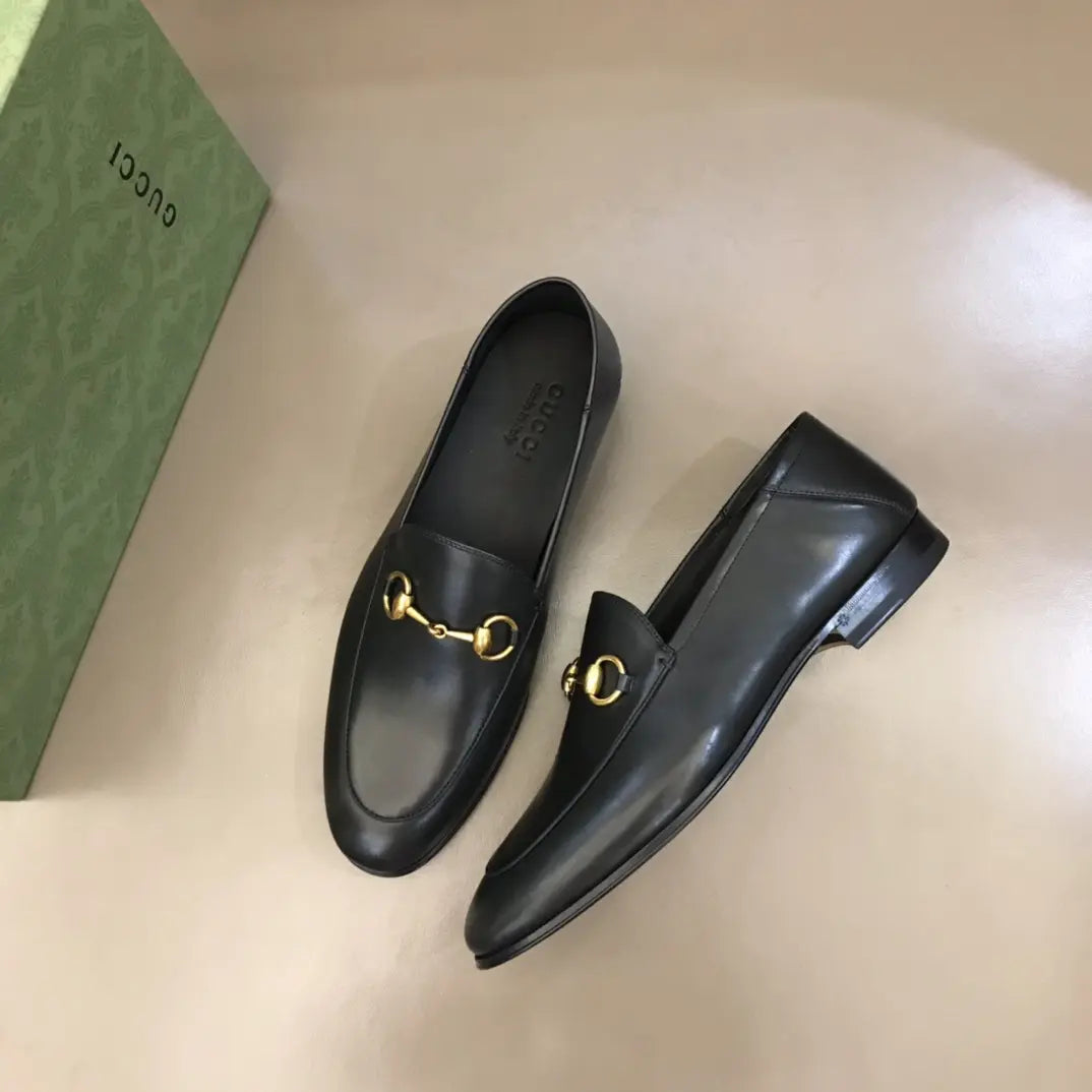 Gucci Horsebit Gold Bit Black Loafers