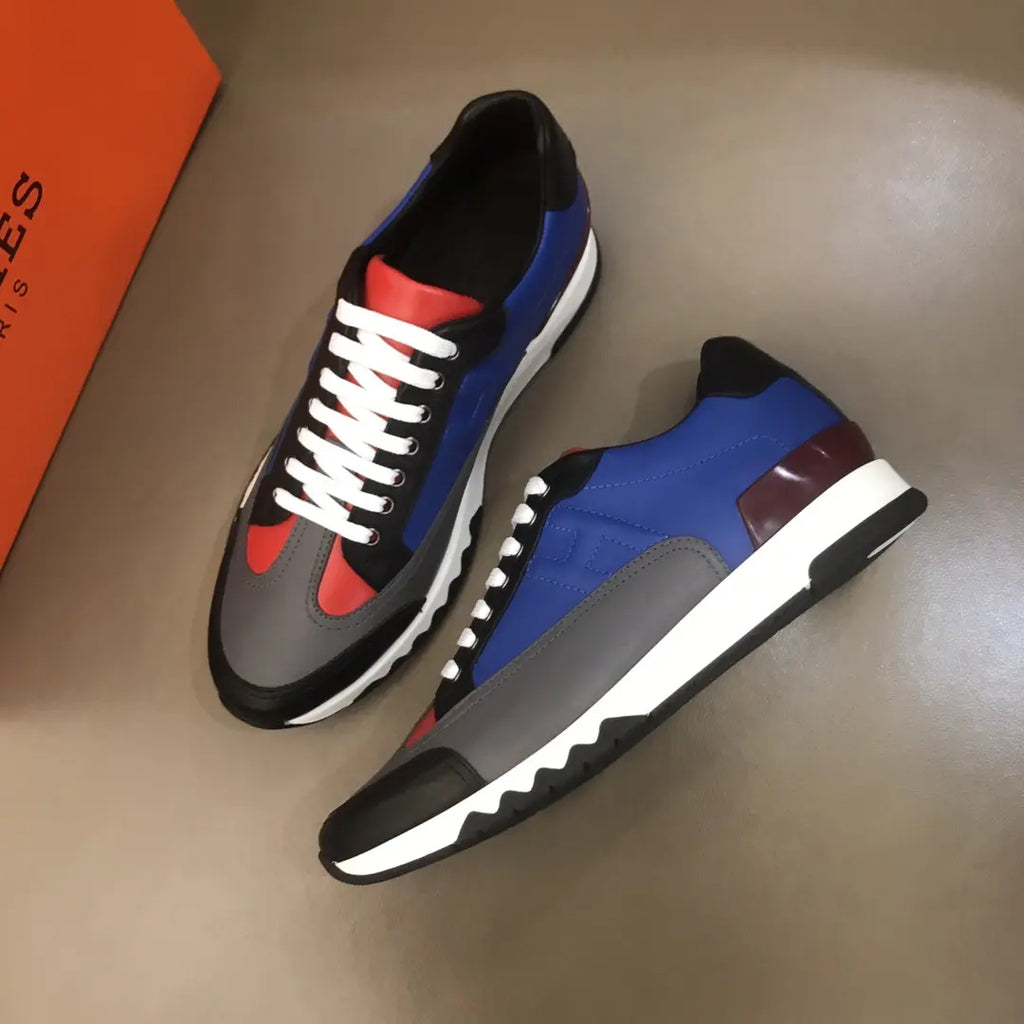 Hermes Blue Black Red Grey Sneakers
