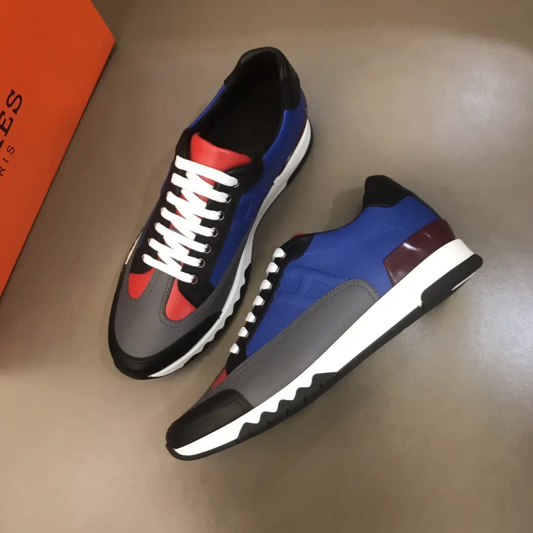 Hermes Blue Black Red Grey Sneakers