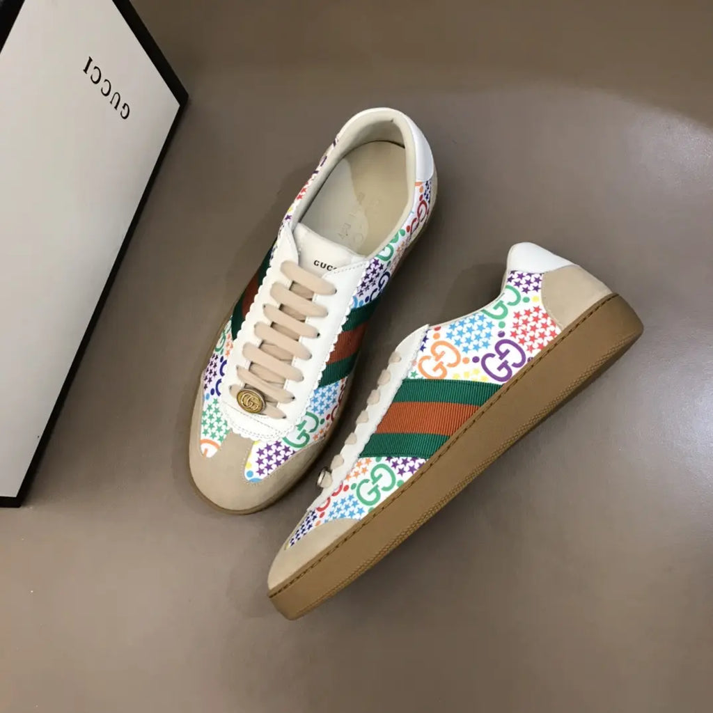 Gucci Ace White Beige Multicolor Sneakers