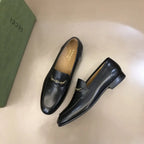 Gucci Horsebit Gold Chain Black Loafers