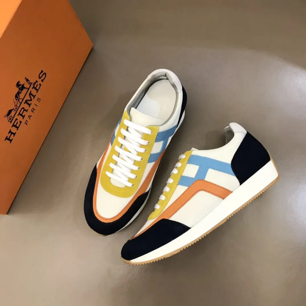 Hermès Black White Blue Yellow Orange Sneakers