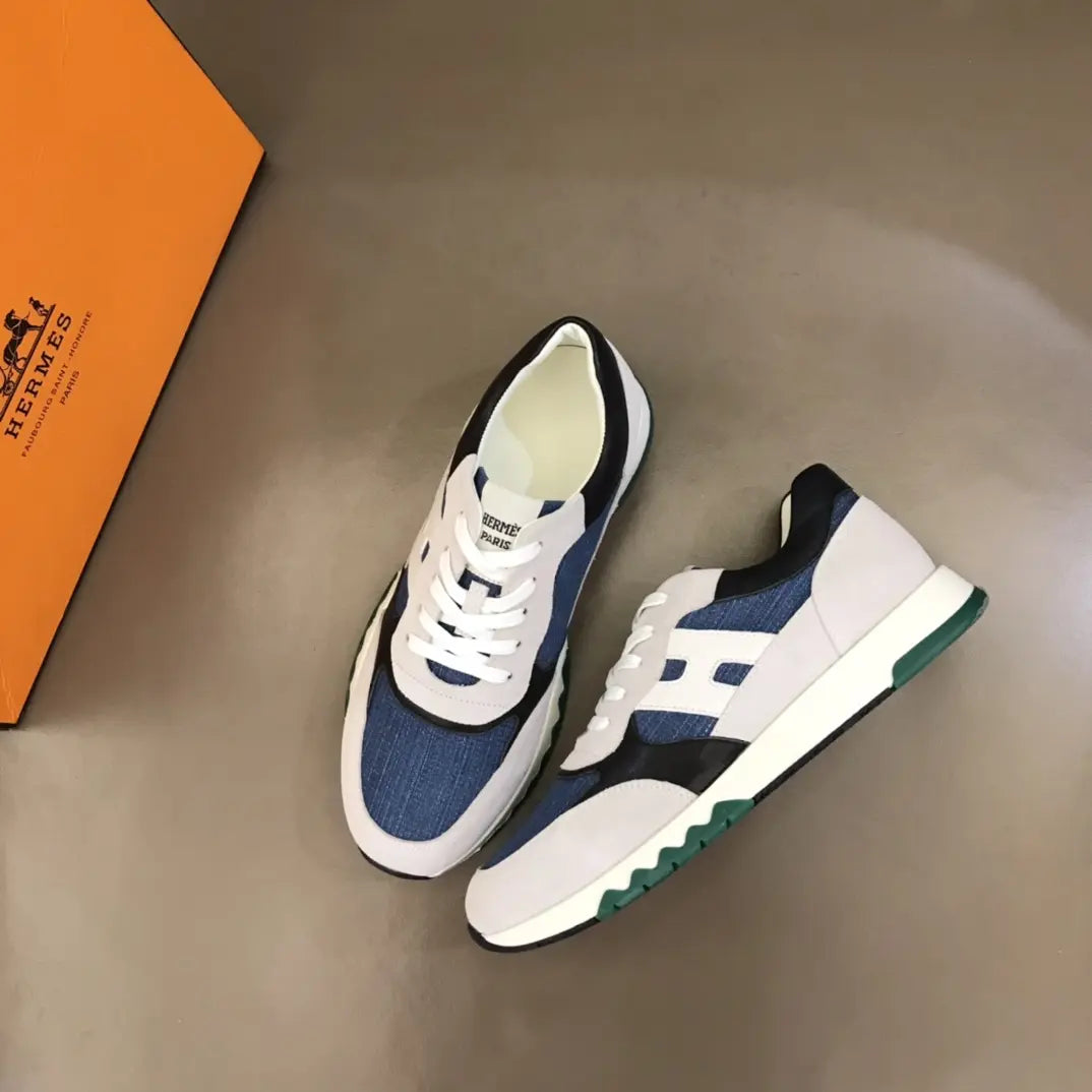 Versace White Black Blue Sneakers