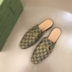 Gucci GG Supreme Beige Brown Mules