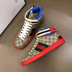 Gucci GG High Beige Red Blue Sneakers