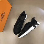 Hermes H Black White Mesh Sneakers