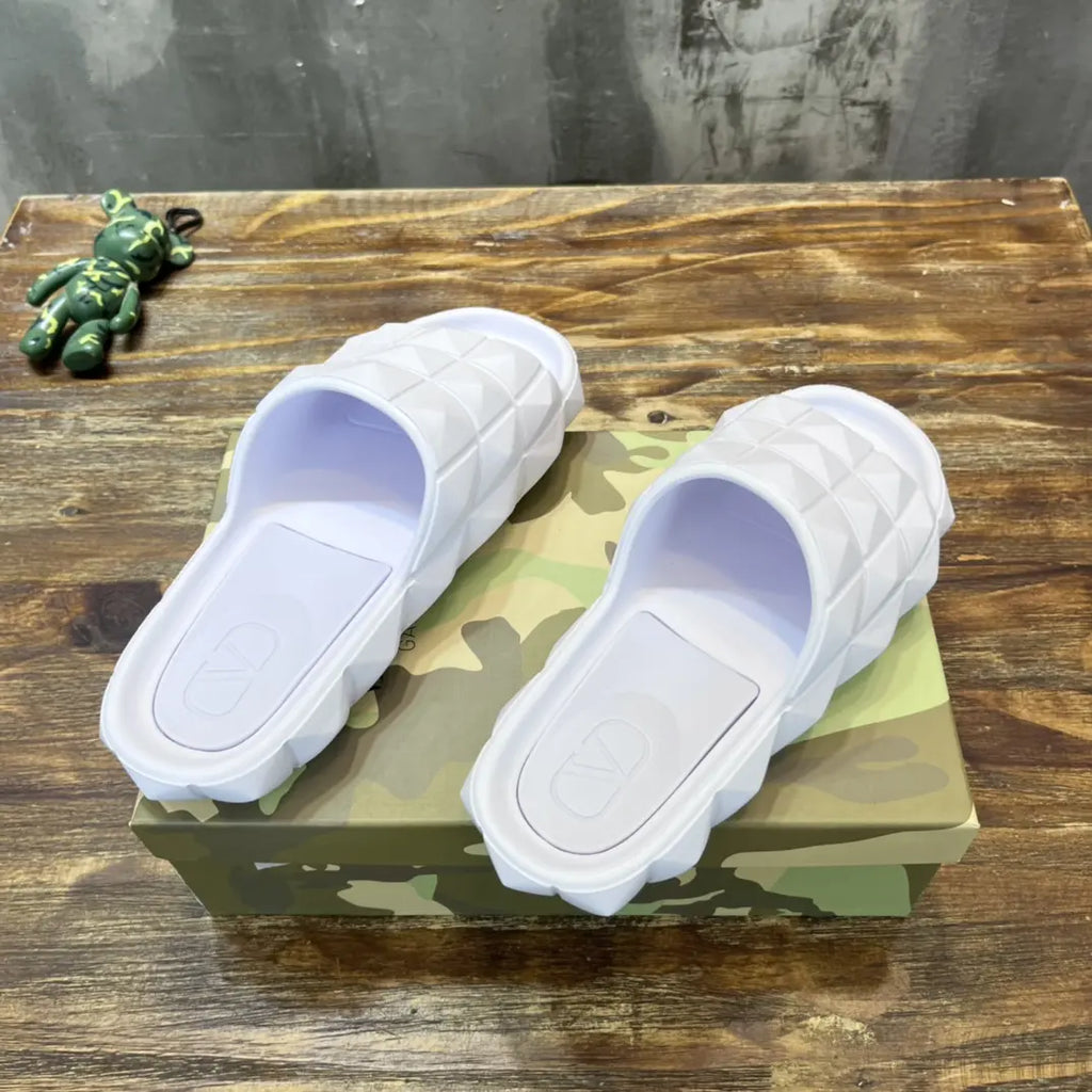 Valentino Garavani Quilted White Slides